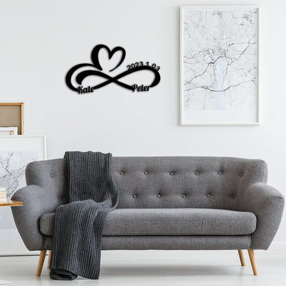 Custom Infinity Sign,Personalized Wedding Gift for Couple,Metal Wedding Date Sign,Engagement Sign,Anniversary Gift,Bridal Shower Gift