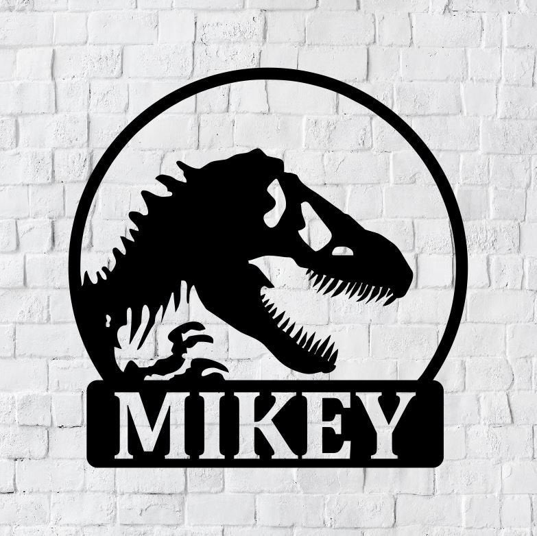 Kids Room Dinosaur Metal Sign / Boys Wall Decor / Boys Room Metal Wall Decor / Bar Decor / Personalized Bedroom Decor / Metal Wall Art
