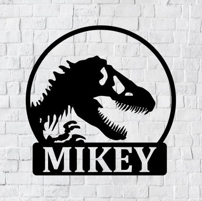 Kids Room Dinosaur Metal Sign / Boys Wall Decor / Boys Room Metal Wall Decor / Bar Decor / Personalized Bedroom Decor / Metal Wall Art