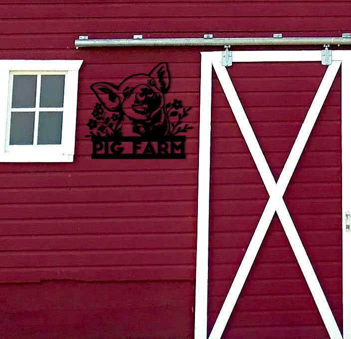 Custom Pig Metal Sign,Personalized Pig Farm Sign,Pig Wall Art,Metal Pig Farmhouse Decor,Farmer Gift,Farm Decor,Outdoor decor