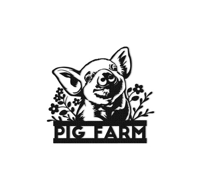 Custom Pig Metal Sign,Personalized Pig Farm Sign,Pig Wall Art,Metal Pig Farmhouse Decor,Farmer Gift,Farm Decor,Outdoor decor