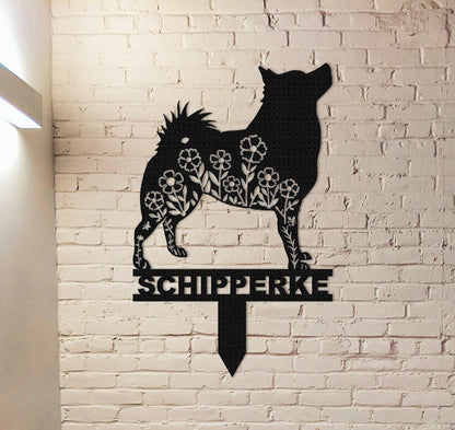 Custom Schipperke Memorial Stake Sign,Pet Grave Markers Sign, Metal Sign With Stake,Pet Loss Gift,Sympathy Sign, Remembrance Stake