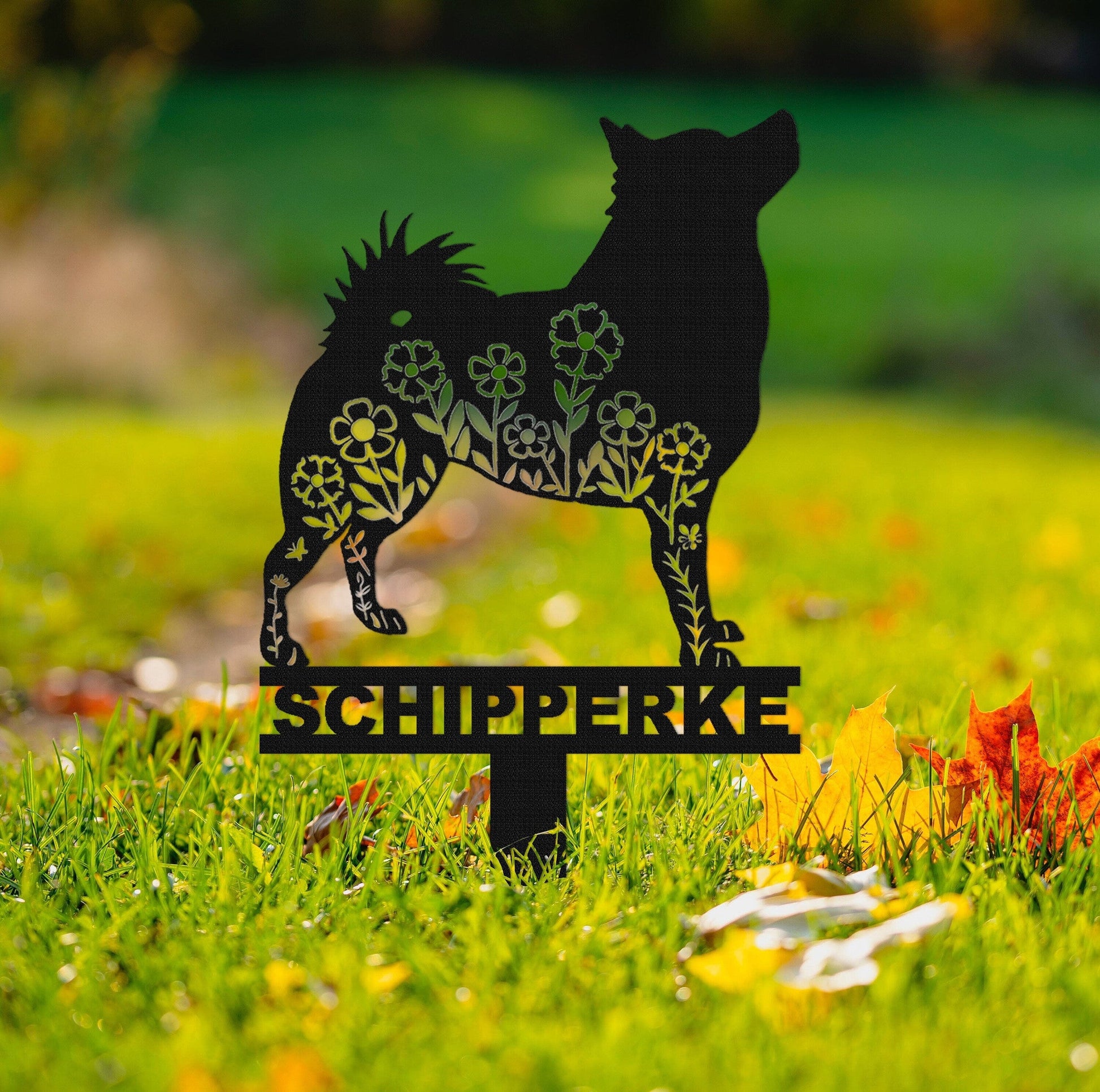 Custom Schipperke Memorial Stake Sign,Pet Grave Markers Sign, Metal Sign With Stake,Pet Loss Gift,Sympathy Sign, Remembrance Stake
