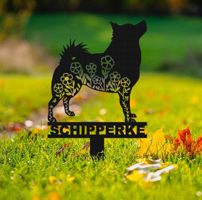 Custom Schipperke Memorial Stake Sign,Pet Grave Markers Sign, Metal Sign With Stake,Pet Loss Gift,Sympathy Sign, Remembrance Stake