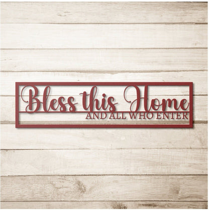 Bless This Home Metal Wall Art, Large Bless Our Home Sign, Housewarming Gift, Wall Hanging Metal Art, Bless This Home Metal Sign, New Home