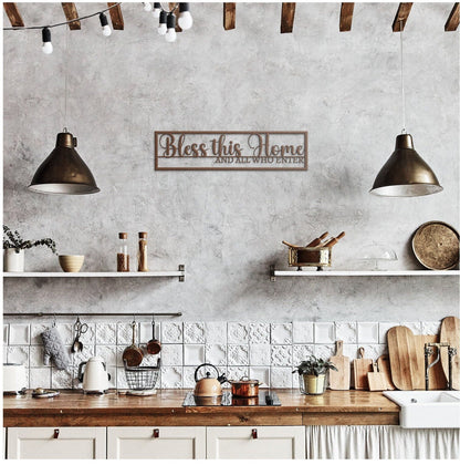 Bless This Home Metal Wall Art, Large Bless Our Home Sign, Housewarming Gift, Wall Hanging Metal Art, Bless This Home Metal Sign, New Home