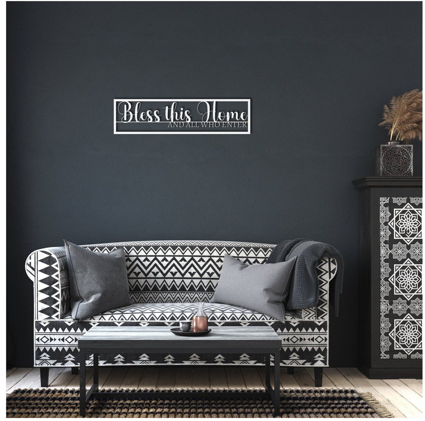 Bless This Home Metal Wall Art, Large Bless Our Home Sign, Housewarming Gift, Wall Hanging Metal Art, Bless This Home Metal Sign, New Home