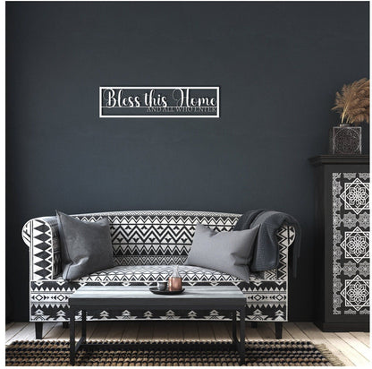 Bless This Home Metal Wall Art, Large Bless Our Home Sign, Housewarming Gift, Wall Hanging Metal Art, Bless This Home Metal Sign, New Home