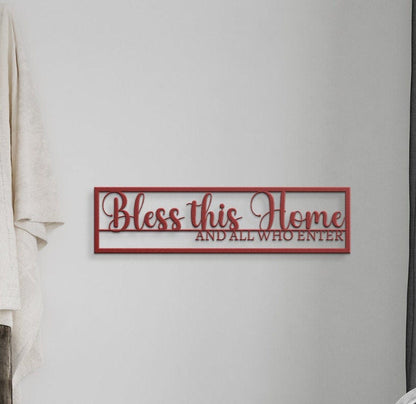 Bless This Home Metal Wall Art, Large Bless Our Home Sign, Housewarming Gift, Wall Hanging Metal Art, Bless This Home Metal Sign, New Home