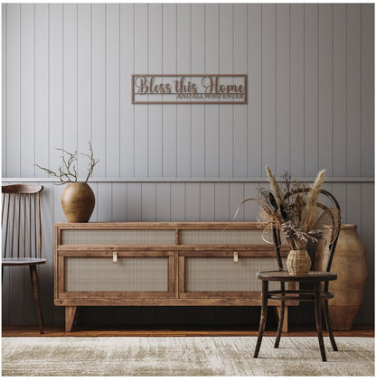 Bless This Home Metal Wall Art, Large Bless Our Home Sign, Housewarming Gift, Wall Hanging Metal Art, Bless This Home Metal Sign, New Home