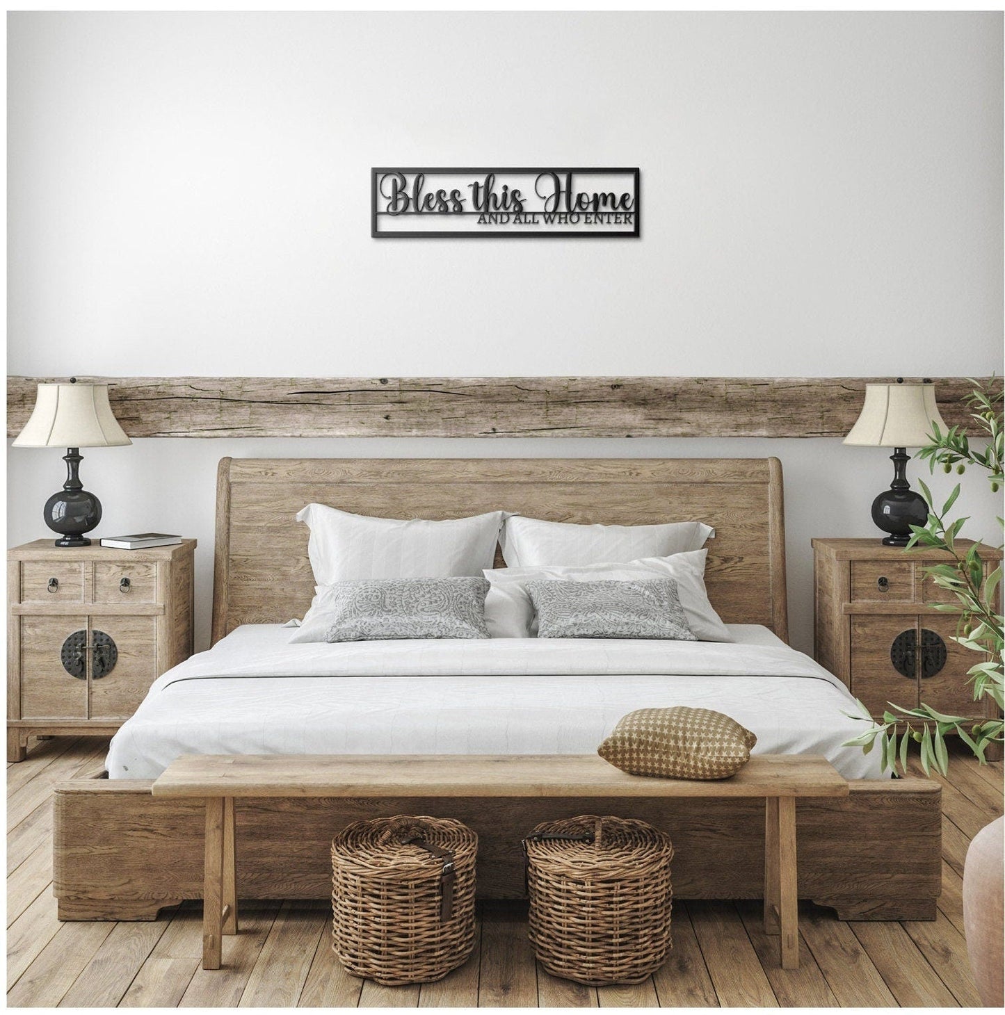 Bless This Home Metal Wall Art, Large Bless Our Home Sign, Housewarming Gift, Wall Hanging Metal Art, Bless This Home Metal Sign, New Home