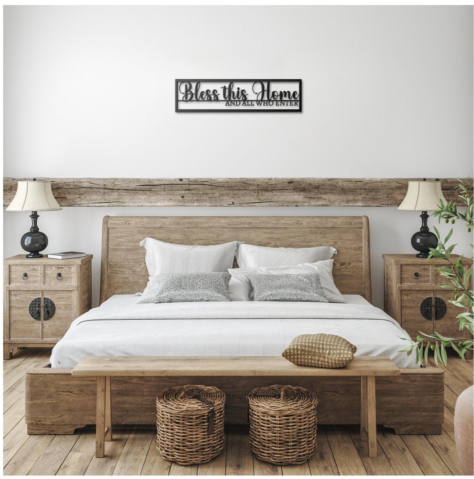 Bless This Home Metal Wall Art, Large Bless Our Home Sign, Housewarming Gift, Wall Hanging Metal Art, Bless This Home Metal Sign, New Home