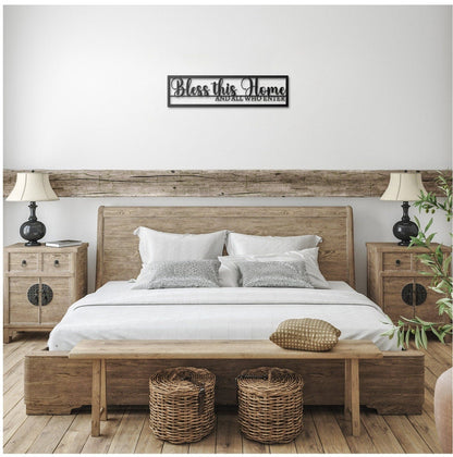 Bless This Home Metal Wall Art, Large Bless Our Home Sign, Housewarming Gift, Wall Hanging Metal Art, Bless This Home Metal Sign, New Home