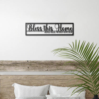 Bless This Home Metal Wall Art, Large Bless Our Home Sign, Housewarming Gift, Wall Hanging Metal Art, Bless This Home Metal Sign, New Home