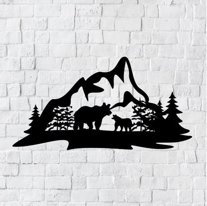 Mountain Metal Home Decor / Bear Mountain Wall Art / Mountain Bear Metal Wall Art / Metal Wall Art / Wall Art / Metal Wall Decor