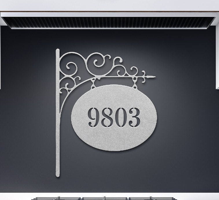 Victorian Metal Address Sign, Personalized Metal Signs For Outside, Metal House Numbers, Metal Door Plaque, House Numbers Sign