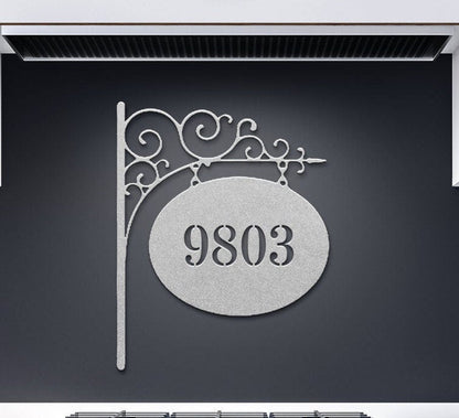 Victorian Metal Address Sign, Personalized Metal Signs For Outside, Metal House Numbers, Metal Door Plaque, House Numbers Sign