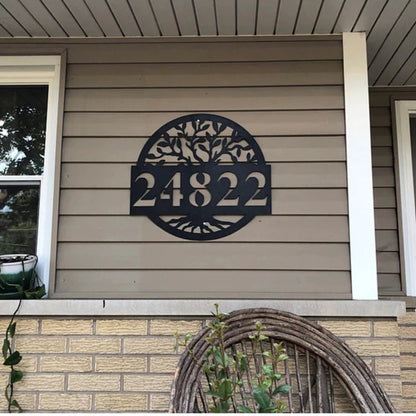 Custom Metal Address Sign, House Number Sign, Metal Address Plaque, Large Metal Sign, Metal House Numbers, Modern Address Sign, Round Sign