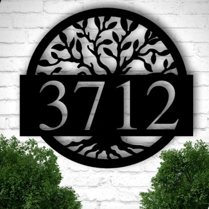 Custom Metal Address Sign, House Number Sign, Metal Address Plaque, Large Metal Sign, Metal House Numbers, Modern Address Sign, Round Sign