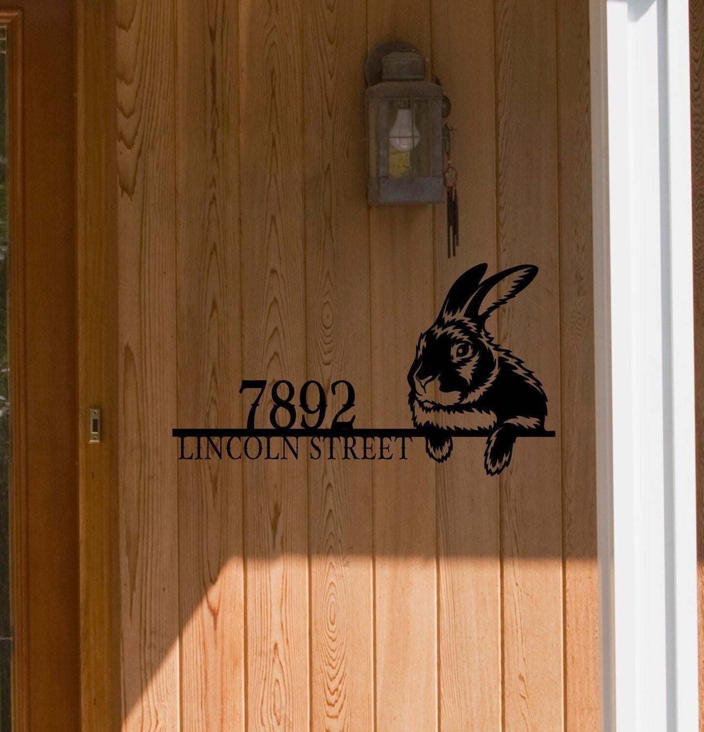 Metal Rabbit Address Sign, Metal House Numbers, Large Metal Sign, Modern Address Sign, Metal Address Plaque, Custom Street Sign, Rabbit Sign