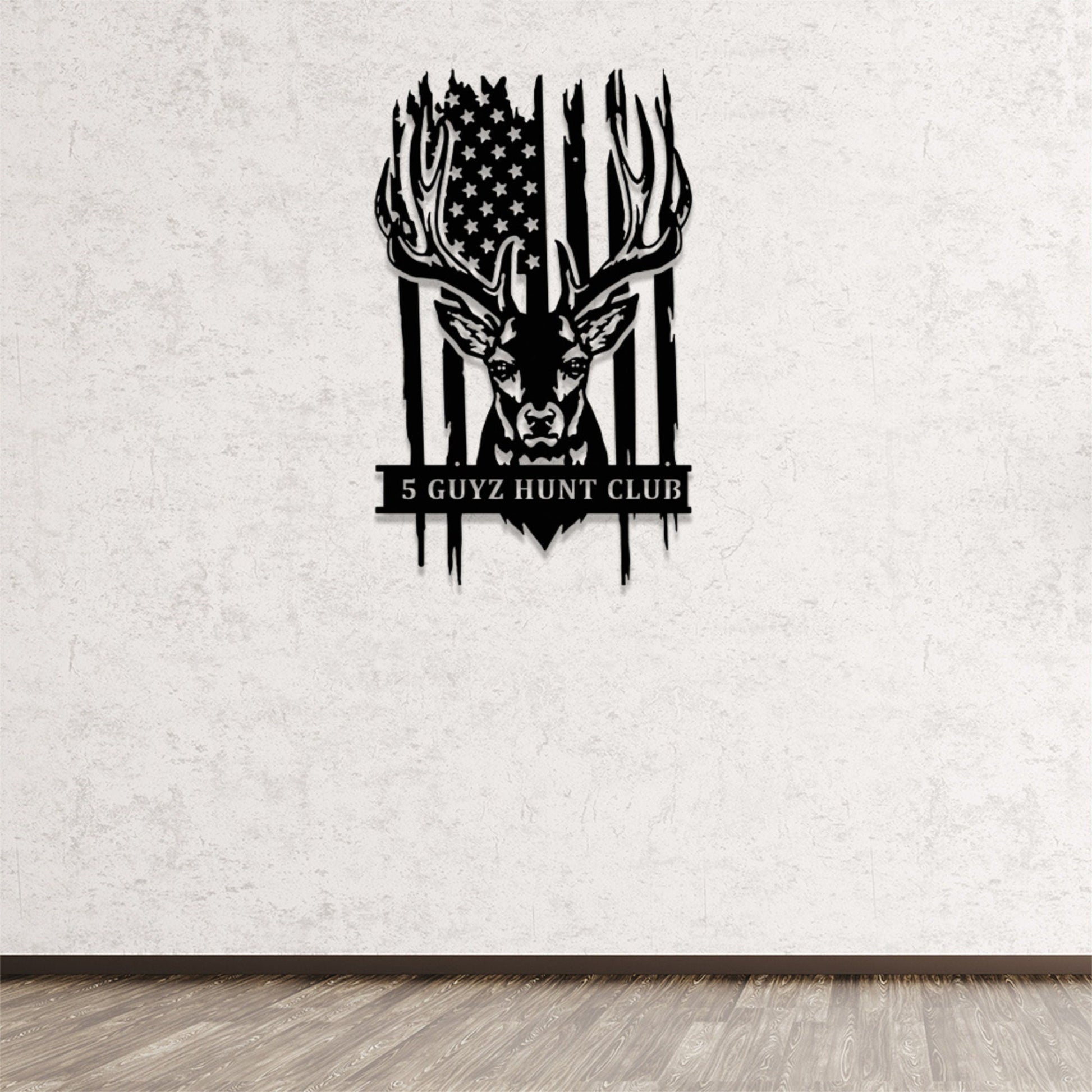 Personalized Deer Metal Sign with LED Lights,Deer Hunting Sign,Custom Deer Hunter Name Sign,US Buck Head Metal Wall Art,Hunting Cabin Sign