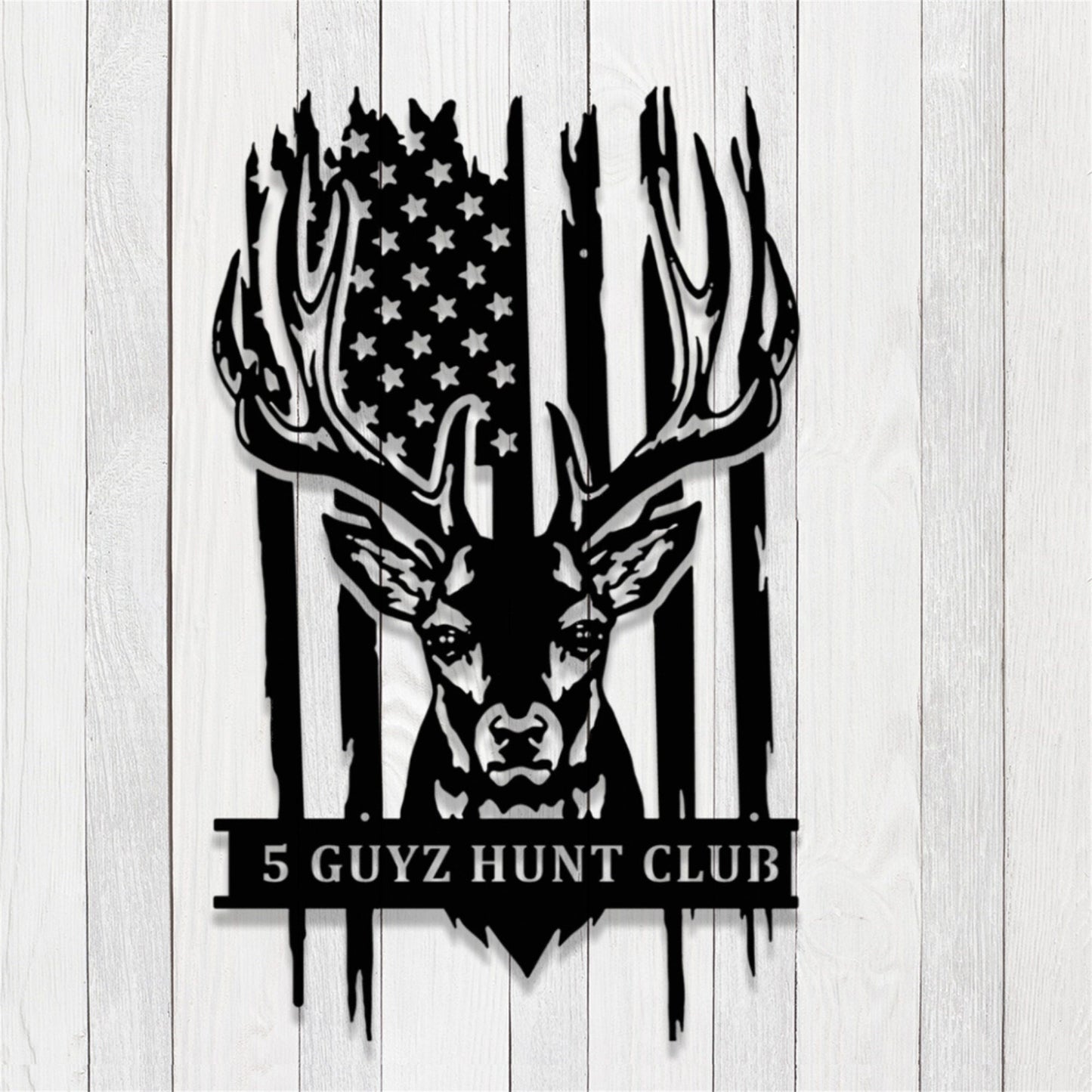 Personalized Deer Metal Sign with LED Lights,Deer Hunting Sign,Custom Deer Hunter Name Sign,US Buck Head Metal Wall Art,Hunting Cabin Sign