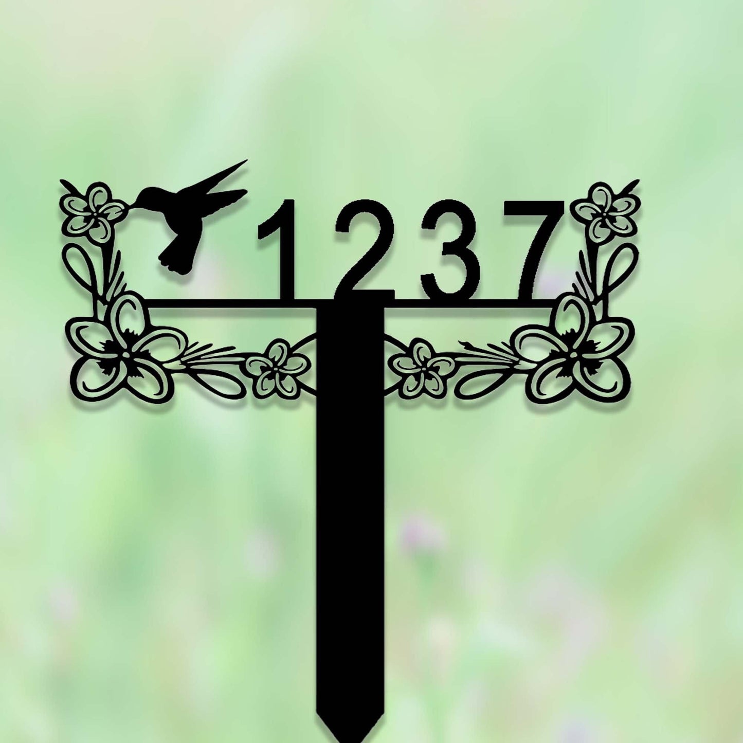 Custom Hummingbird Address Metal Yard Sign,Address Garden Stake,Personalized Lawn Address Sign,Address Sign Stake,House Number Sign for Yard