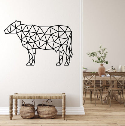 Geometric Cow Metal Sign / Farm Wall Decor / Steel Cow Wall Decor / Farmhouse Decor / Personalized Home Decor / Metal Wall Art
