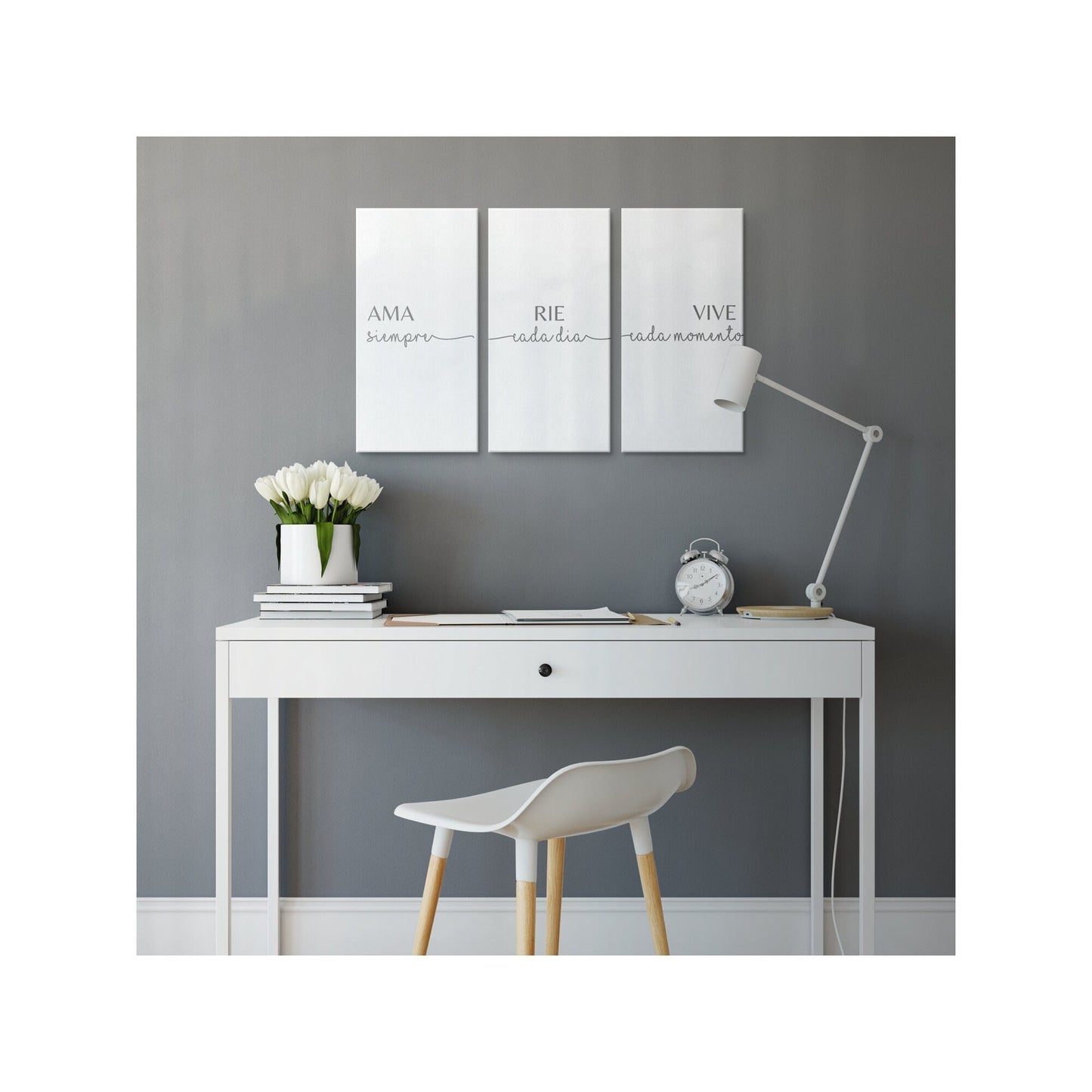 Ama Siempre Set Of 3 Canvas, Large Print Set, Above Bed Sign, Inspirational Quote Canvas, Anniversary Gift , Canvas Motivation Wall Art