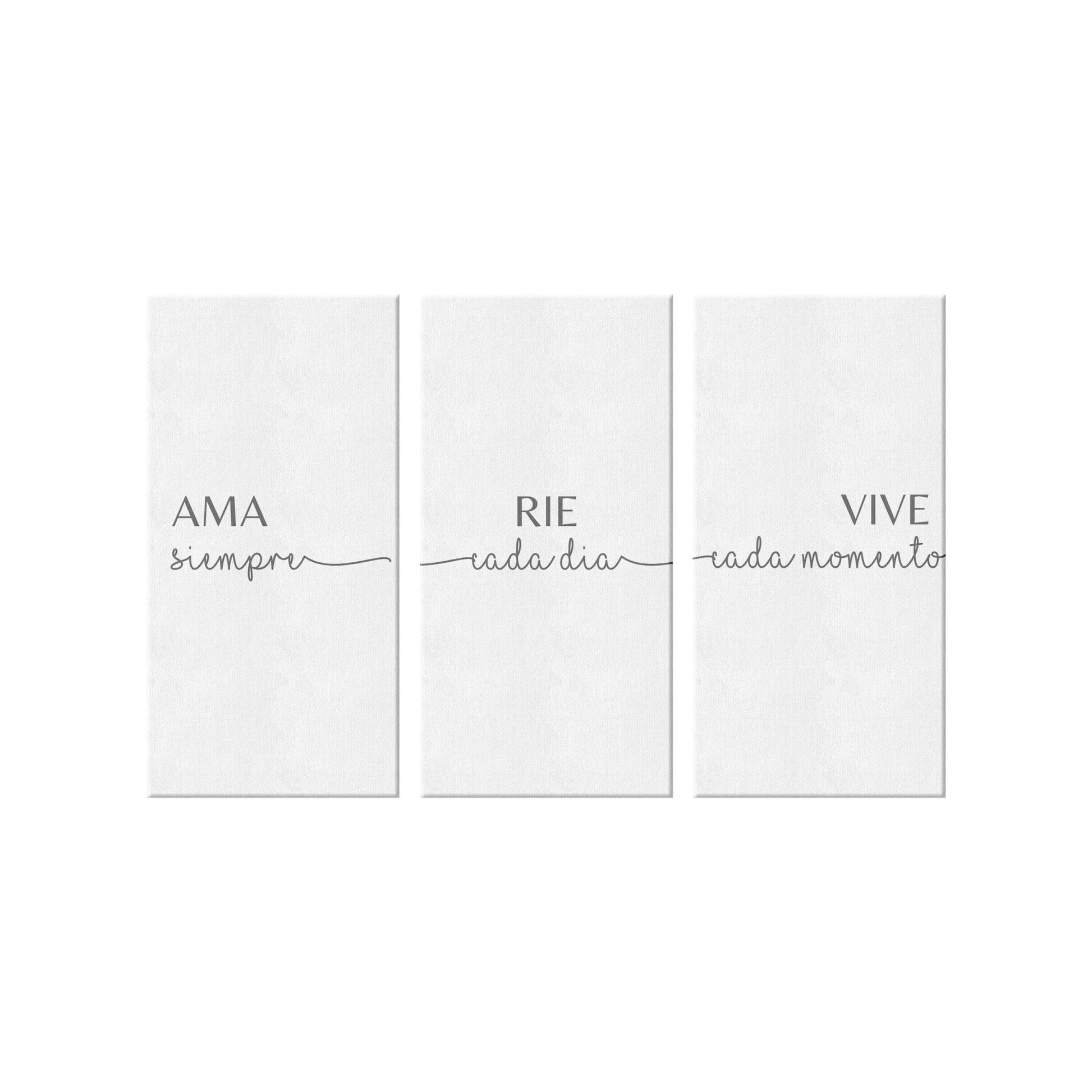 Ama Siempre Set Of 3 Canvas, Large Print Set, Above Bed Sign, Inspirational Quote Canvas, Anniversary Gift , Canvas Motivation Wall Art