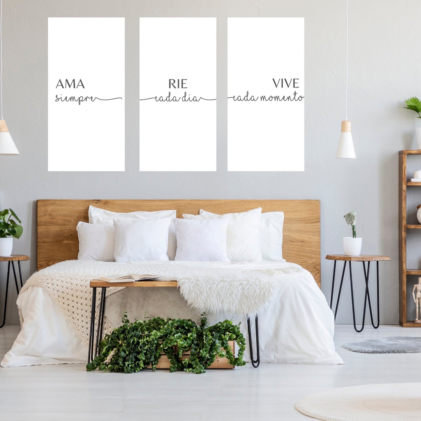 Ama Siempre Set Of 3 Canvas, Large Print Set, Above Bed Sign, Inspirational Quote Canvas, Anniversary Gift , Canvas Motivation Wall Art
