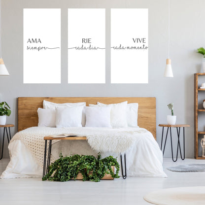 Ama Siempre Set Of 3 Canvas, Large Print Set, Above Bed Sign, Inspirational Quote Canvas, Anniversary Gift , Canvas Motivation Wall Art