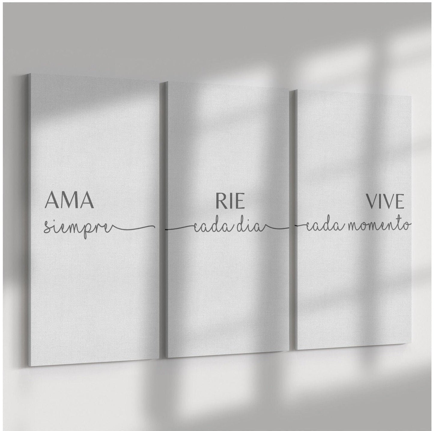 Ama Siempre Set Of 3 Canvas, Large Print Set, Above Bed Sign, Inspirational Quote Canvas, Anniversary Gift , Canvas Motivation Wall Art