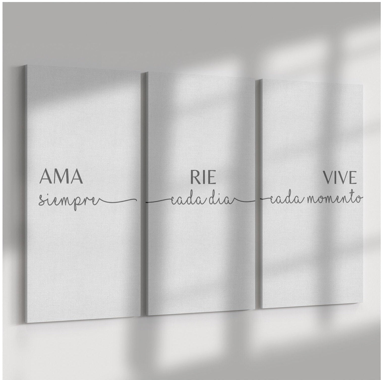 Ama Siempre Set Of 3 Canvas, Large Print Set, Above Bed Sign, Inspirational Quote Canvas, Anniversary Gift , Canvas Motivation Wall Art