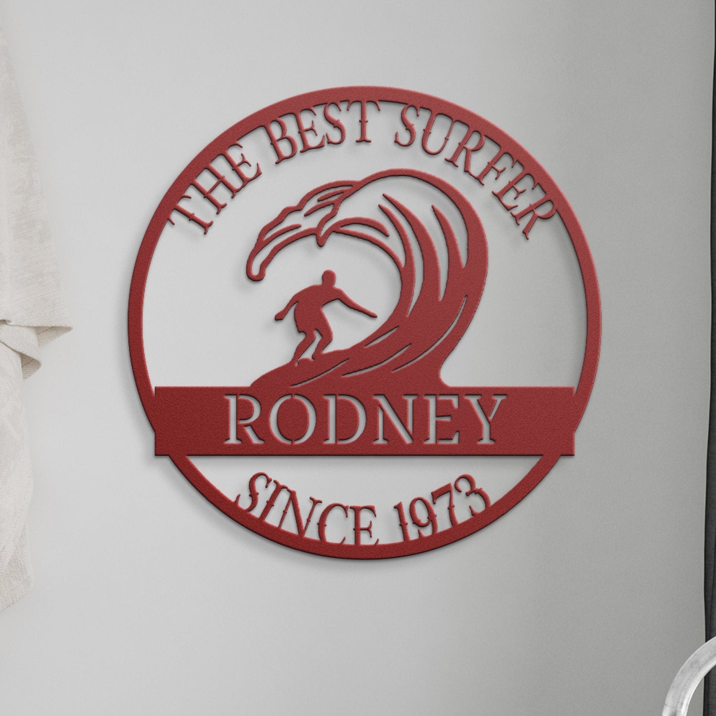 50th Birthday Gift For Men, Birthday Metal Sign, Gift For Husband, Boyfriend, Father, Personalized Birthday Sign, Custom Surfer Sign