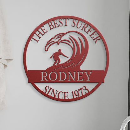 50th Birthday Gift For Men, Birthday Metal Sign, Gift For Husband, Boyfriend, Father, Personalized Birthday Sign, Custom Surfer Sign