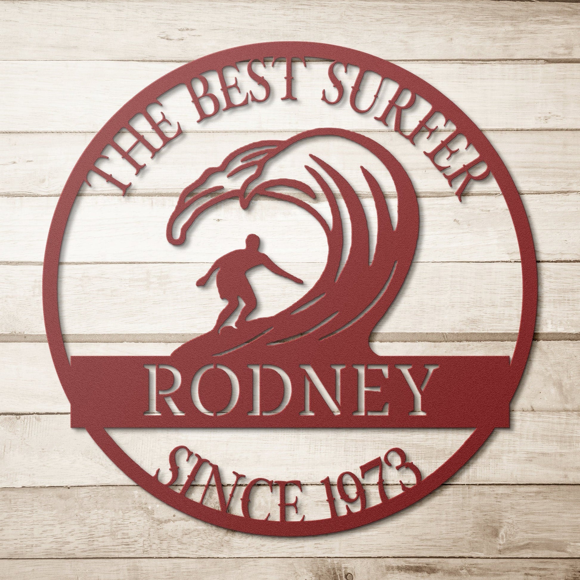 50th Birthday Gift For Men, Birthday Metal Sign, Gift For Husband, Boyfriend, Father, Personalized Birthday Sign, Custom Surfer Sign