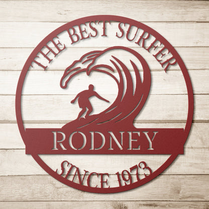 50th Birthday Gift For Men, Birthday Metal Sign, Gift For Husband, Boyfriend, Father, Personalized Birthday Sign, Custom Surfer Sign