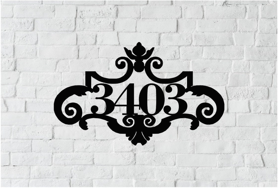 Fancy House Address Plaque / House Address Numbers Sign / Address Sign / Metal Address Sign / Metal House Numbers