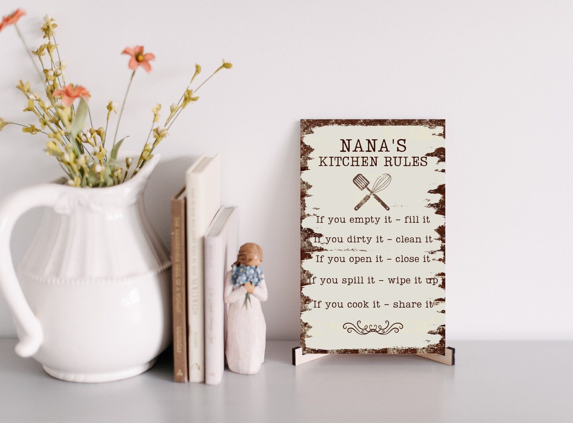 Personalized Wood Kitchen Sign, Mothers Day Gifts, Kitchen Wall Sign, Wood Sign For Kitchen, Birthday Gift For Mom, Kitchen Wall Decor