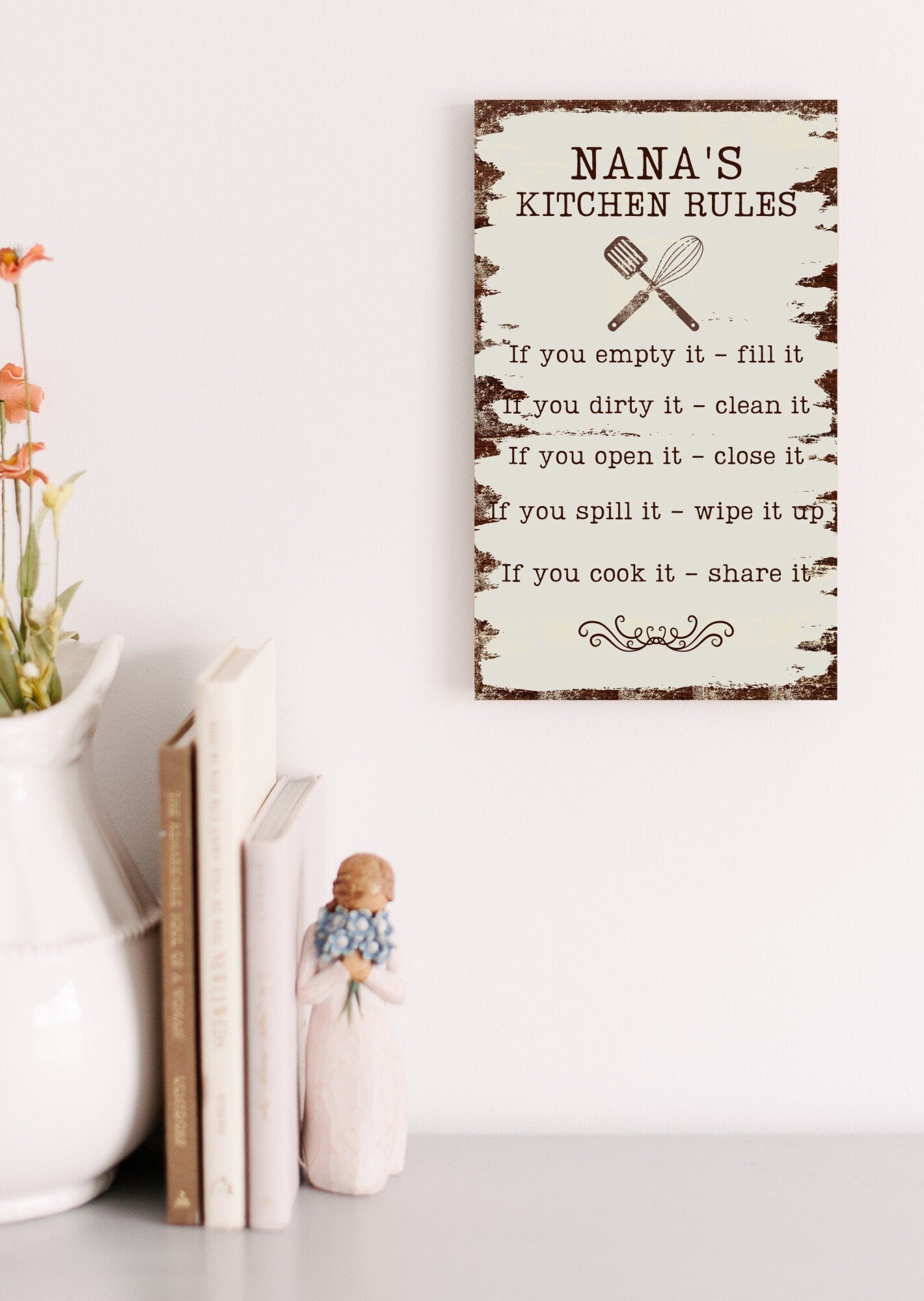 Personalized Wood Kitchen Sign, Mothers Day Gifts, Kitchen Wall Sign, Wood Sign For Kitchen, Birthday Gift For Mom, Kitchen Wall Decor