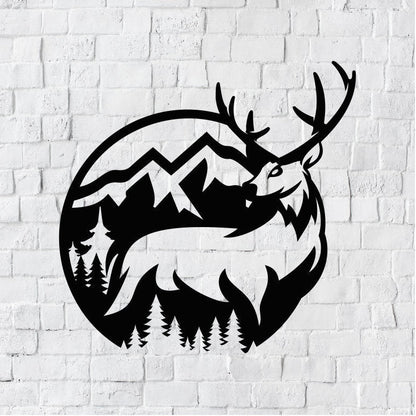 Mountain Deer Metal Home Decor / Deer Mountain Wall Art / Mountain Metal Wall Art / Metal Wall Art / Wall Art / Metal Wall Decor