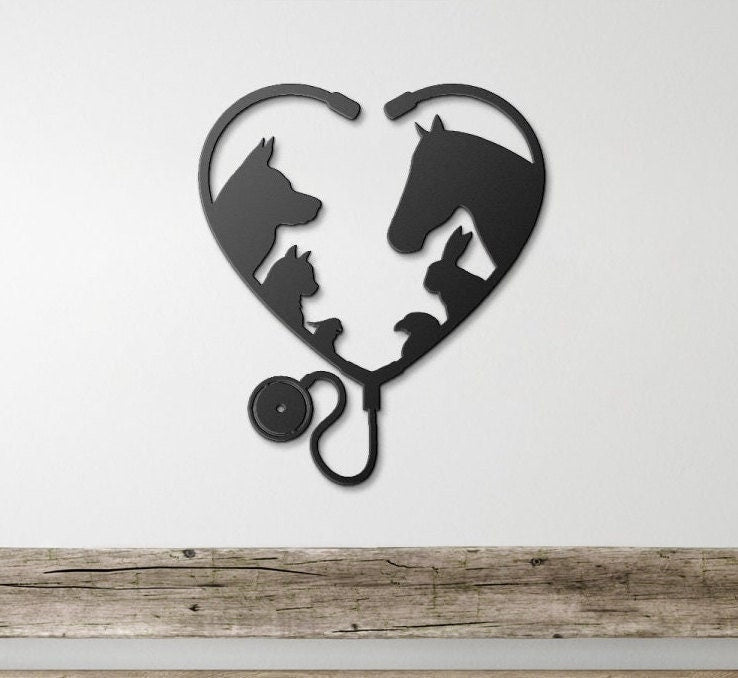 White Veterinary Clinic Metal Sign, Veterinary Gift, Personalized Vet Gift, Veterinary Art, Gift For Veterinarian, Vet Room Decor
