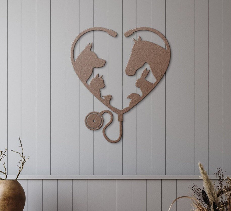 White Veterinary Clinic Metal Sign, Veterinary Gift, Personalized Vet Gift, Veterinary Art, Gift For Veterinarian, Vet Room Decor