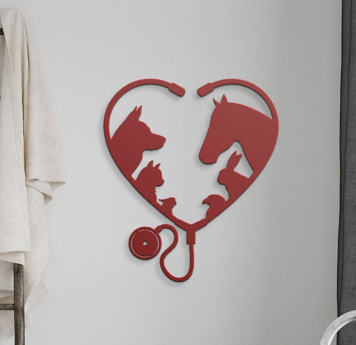 White Veterinary Clinic Metal Sign, Veterinary Gift, Personalized Vet Gift, Veterinary Art, Gift For Veterinarian, Vet Room Decor