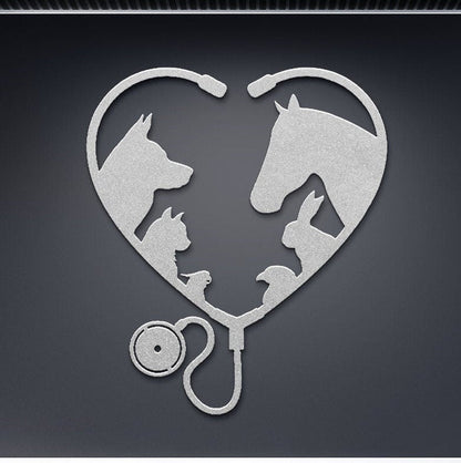 White Veterinary Clinic Metal Sign, Veterinary Gift, Personalized Vet Gift, Veterinary Art, Gift For Veterinarian, Vet Room Decor