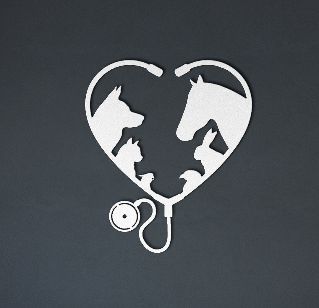 White Veterinary Clinic Metal Sign, Veterinary Gift, Personalized Vet Gift, Veterinary Art, Gift For Veterinarian, Vet Room Decor