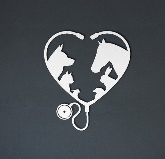 White Veterinary Clinic Metal Sign, Veterinary Gift, Personalized Vet Gift, Veterinary Art, Gift For Veterinarian, Vet Room Decor