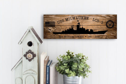 Custom US Navy Ships Wood Sign, Navy Veterans Gift, Navy Gifts For Men, Fathers Day Gift For Navy Dad, Battleship Metal Sign, Personalized