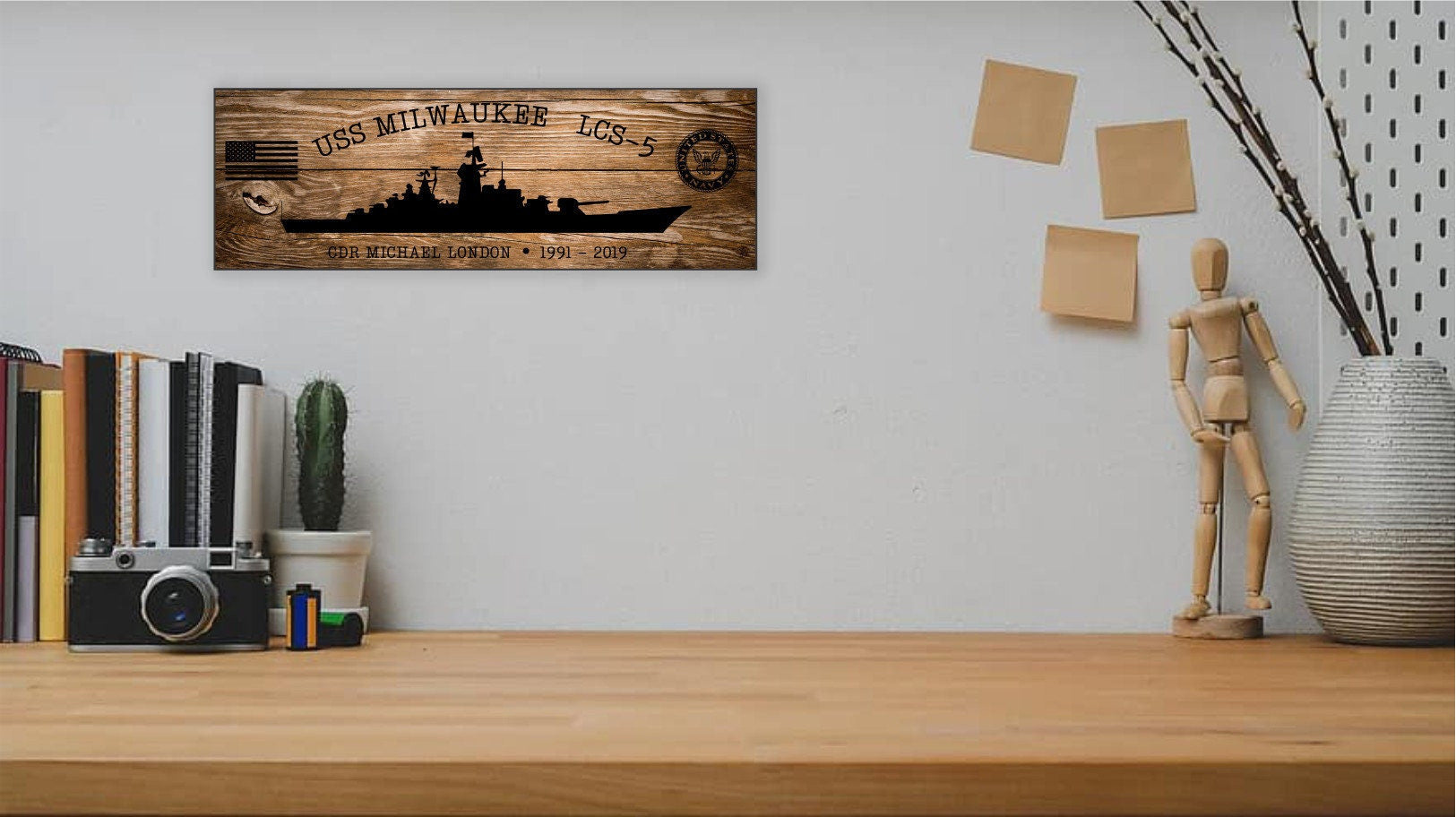 Custom US Navy Ships Wood Sign, Navy Veterans Gift, Navy Gifts For Men, Fathers Day Gift For Navy Dad, Battleship Metal Sign, Personalized